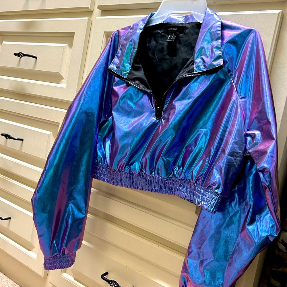 Forever 21 Lightweight Iridescent Jacket Size L